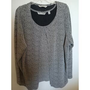 SOFT by Avenue Dressy Knit 2pc Twinset 22 24 2X silver gray black Twin Set Tank
